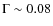 $\Gamma\sim0.08$