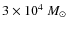 $3 \times 10^4~M_{\odot}$