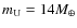 $m_{\rm U} = 14M_{\oplus}$