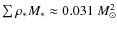 $\sum \rho_*M_* \approx 0.031~M_{\odot}^2$