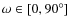 $\omega \in [0,90^\circ]$