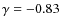 $\gamma = -0.83$