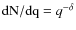 ${\rm d}{\rm N}/{\rm d}{\rm q} = q^{-\delta}$