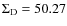 $\Sigma_{\rm D} = 50.27$