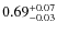 $0.69^{\rm +0.07}_{-0.03}$