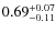 $0.69^{\rm +0.07}_{-0.11}$