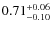 $0.71^{\rm +0.06}_{-0.10}$