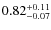 $0.82^{\rm +0.11}_{-0.07}$