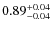 $0.89^{\rm +0.04}_{-0.04}$