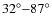$32^{\circ}{-}87^{\circ}$
