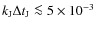 $k_{\rm J}\Delta t_{\rm J}\la 5\times 10^{-3}$