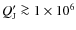 $Q'_{\rm J}\ga 1\times10^6$