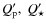 $Q'_{{\rm p}},~Q'_{\star}$
