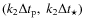 $(k_2\Delta t_{\rm p},~k_2\Delta t_\star)$