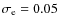$\sigma_{\rm e}=0.05$