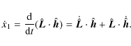 \begin{displaymath}\dot{x}_1=\frac{{\rm d}}{{\rm d}t}({\hat{\vec L}}\cdot{\hat{\...
...}}\cdot{\hat{\vec h}}+{\hat{\vec L}}\cdot{\dot{\hat{\vec h}}}.
\end{displaymath}
