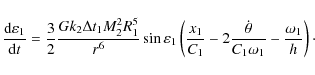 \begin{displaymath}\frac{{\rm d}\varepsilon_1}{{\rm d}t}=\frac{3}{2}\frac{Gk_2 \...
...rac{\dot{\theta}}{C_1\omega_1}-\frac{\omega_1}{h} \right)\cdot
\end{displaymath}