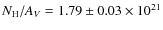 $N_{\rm H}/A_{V} = 1.79 \pm 0.03 \times 10^{21}$