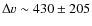 $\Delta v\sim430\pm205$