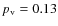$p_{\rm v}=0.13$