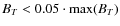 $B_T<0.05 \cdot {\rm max}(B_T)$