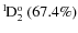 $\rm {}^{1}\hspace*{-.5mm}D_{2}^{{\rm o}}~(67.4\%)$