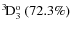 $\rm {}^{3}\hspace*{-.5mm}D_{3}^{{\rm o}}~(72.3\%)$