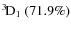 $\rm {}^{3}\hspace*{-.5mm}D_{1}~(71.9\%)$