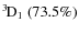 $\rm {}^{3}\hspace*{-.5mm}D_{1}~(73.5\%)$