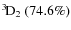 $\rm {}^{3}\hspace*{-.5mm}D_{2}~(74.6\%)$