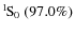 $\rm {}^{1}\hspace*{-.5mm}S_{0}~(97.0\%) $
