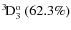 $\rm {}^{3}\hspace*{-.5mm}D_{3}^{{\rm o}}~(62.3\%)$