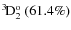 $\rm {}^{3}\hspace*{-.5mm}D_{2}^{{\rm o}}~(61.4\%)$