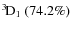 $\rm {}^{3}\hspace*{-.5mm}D_{1}~(74.2\%) $