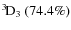 $\rm {}^{3}\hspace*{-.5mm}D_{3}~(74.4\%) $