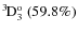 $\rm {}^{3}\hspace*{-.5mm}D_{3}^{{\rm o}}~(59.8\%)$