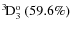 $\rm {}^{3}\hspace*{-.5mm}D_{3}^{{\rm o}}~(59.6\%)$
