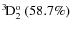 $\rm {}^{3}\hspace*{-.5mm}D_{2}^{{\rm o}}~(58.7\%)$