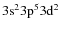 $\rm 3s^{2}3p^{5}3d^{2}$