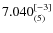 $7.040_{(5)}^{\rm [-3]}$