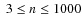 $\;3\leq n\leq 1000$