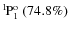$\rm {}^{1}\hspace*{-.5mm}P_{1}^{{\rm o}}~(74.8\%)$