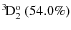 $\rm {}^{3}\hspace*{-.5mm}D_{2}^{{\rm o}}~(54.0\%)$