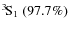 $\rm {}^{3}\hspace*{-.5mm}S_{1}~(97.7\%)$