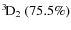 $\rm {}^{3}\hspace*{-.5mm}D_{2}~(75.5\%)$