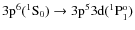 $\rm 3p^6({}^1S_{0})\to 3p^53d({}^1P_{1}^{{\rm o}})$