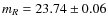 $m_R = 23.74 \pm 0.06$