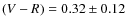 $(V-R)=0.32\pm0.12$