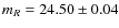 $m_R=24.50\pm0.04$