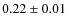 $0.22\pm 0.01$